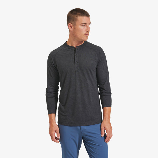 EasyKnit Henley - Black Heather, featured product shot