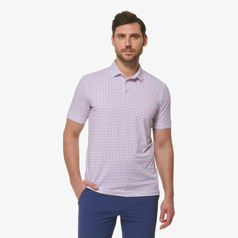 Versa Polo - Hibiscus Geo Print, featured product shot