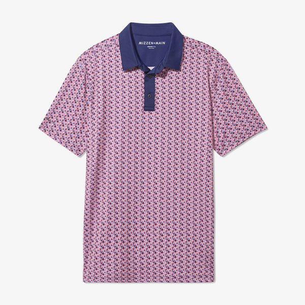 Versa Polo - Tea Rose Triangle Geo&nbsp;Print, fabric swatch closeup