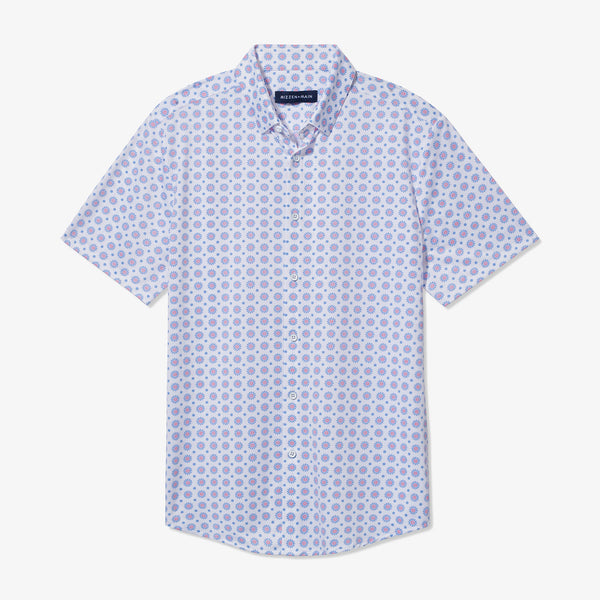 Halyard Short Sleeve - Lavender Lustre Floral&nbsp;Print, fabric swatch closeup