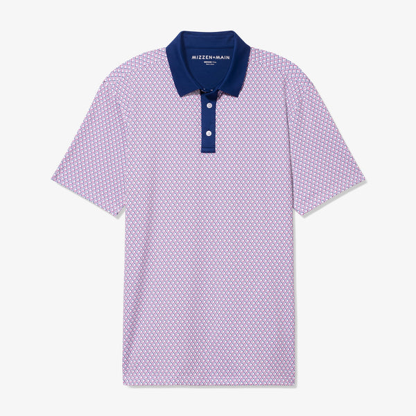 Versa Polo - Purple Wine Diamond&nbsp;Print, fabric swatch closeup
