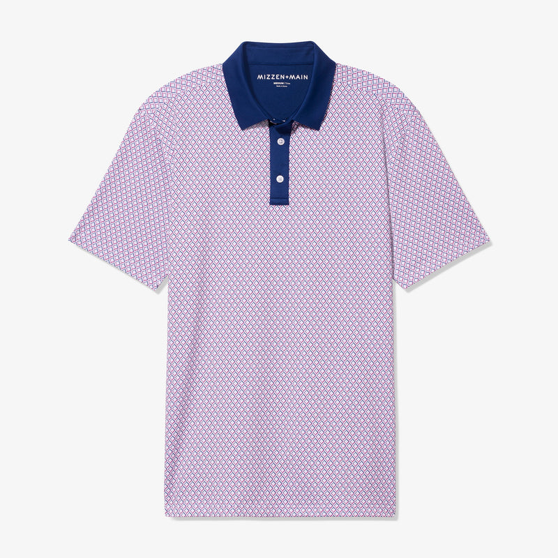 Versa Polo - Purple Wine Diamond&nbsp;Print, fabric swatch closeup