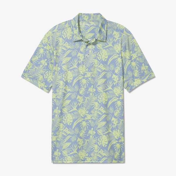 Versa Polo - Sunny Lime Palm&nbsp;Print, fabric swatch closeup