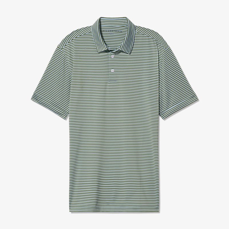Versa Polo - Ashley Blue Feeder&nbsp;Stripe, fabric swatch closeup