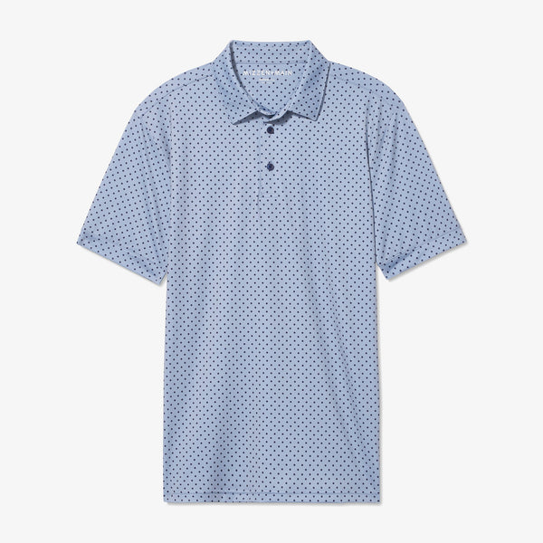 Versa Polo - Ashley Blue Dot&nbsp;Print, fabric swatch closeup