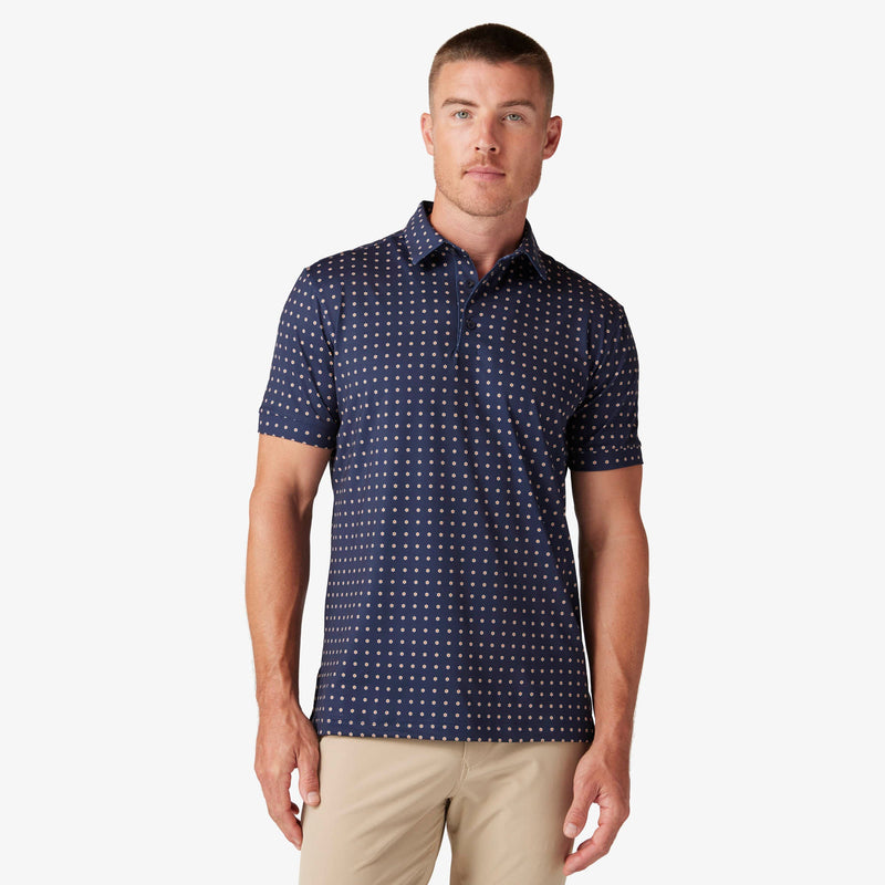 Versa Polo - Navy Linear Floral, featured product shot