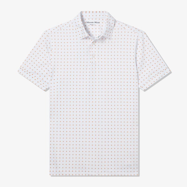 Versa Polo - White Linear Floral, fabric swatch closeup