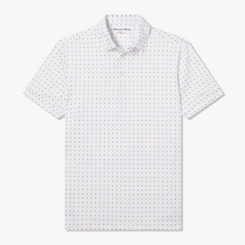 Versa Polo - White Linear Floral, fabric swatch closeup