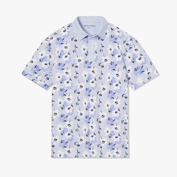 Versa Polo - Sky Birmingham Floral, fabric swatch closeup