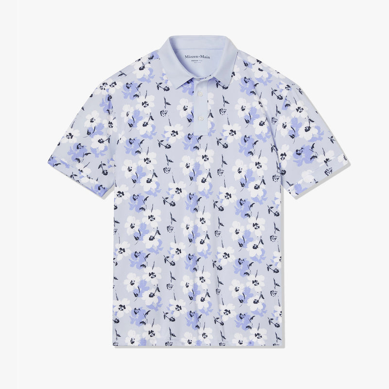 Versa Polo - Sky Birmingham Floral, fabric swatch closeup