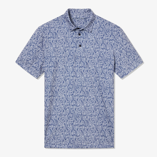 Versa Polo - Coastal Fjord Marker&nbsp;Grid, fabric swatch closeup