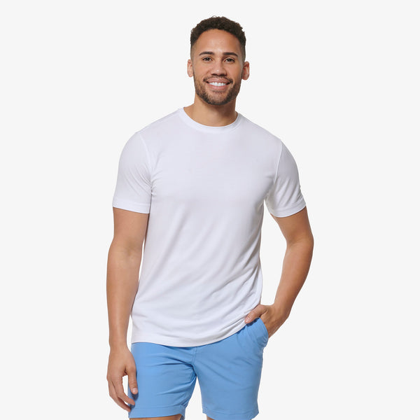 Knox T-Shirt - White Solid, lifestyle/model photo