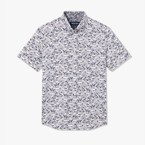 Halyard Short Sleeve - Sky Small Triangles&nbsp;Print, fabric swatch closeup