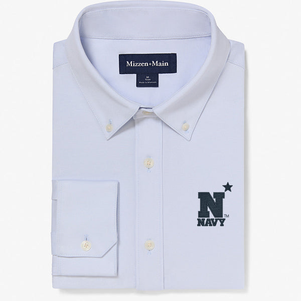 Navy Ellis Oxford - Sky Solid, featured product shot