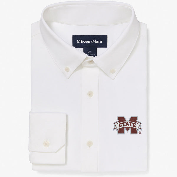Mississippi State Ellis Oxford - White Solid, featured product shot