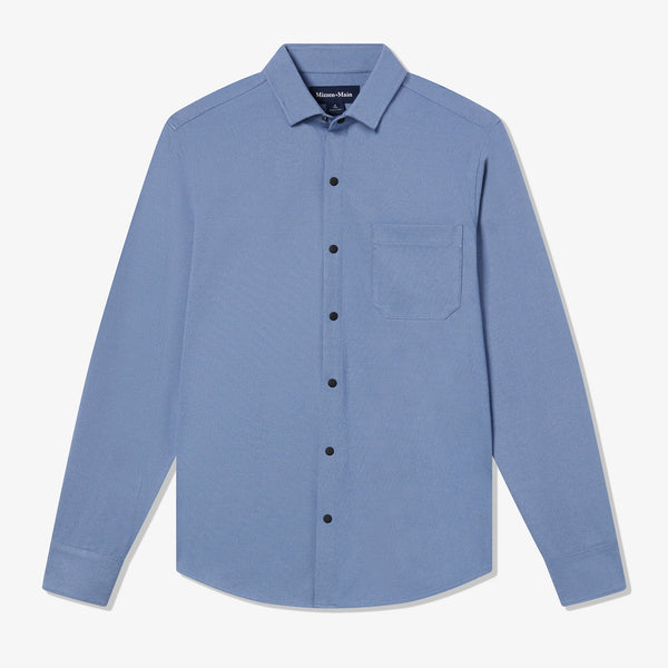 Nolan Dress Shirt - Coastal Fjord Heather, fabric swatch closeup