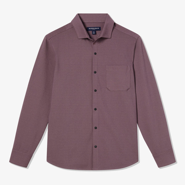 Nolan Dress Shirt - Plum Heather, fabric swatch closeup