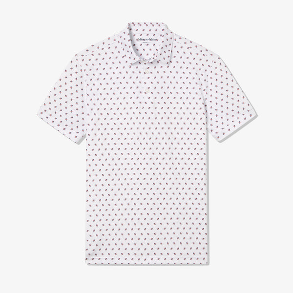 Versa Polo - White Double Arrow, fabric swatch closeup