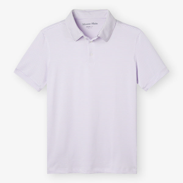 Versa Polo - Lilac Stripe, fabric swatch closeup