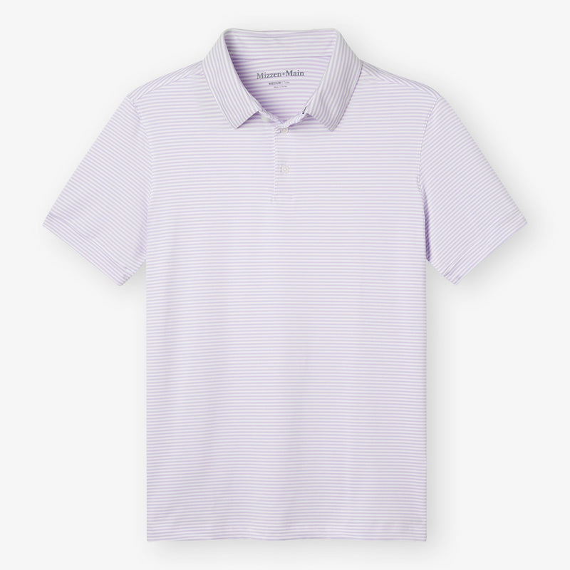 Versa Polo - Lilac Stripe, fabric swatch closeup
