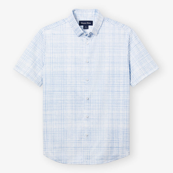 Halyard Short Sleeve - Carolina Breezy Plaid, fabric swatch closeup