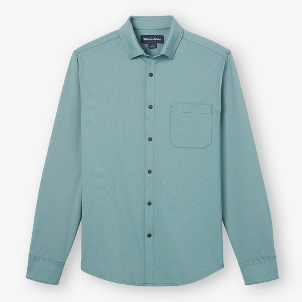 Nolan Dress Shirt - Balsam Heather, fabric swatch closeup