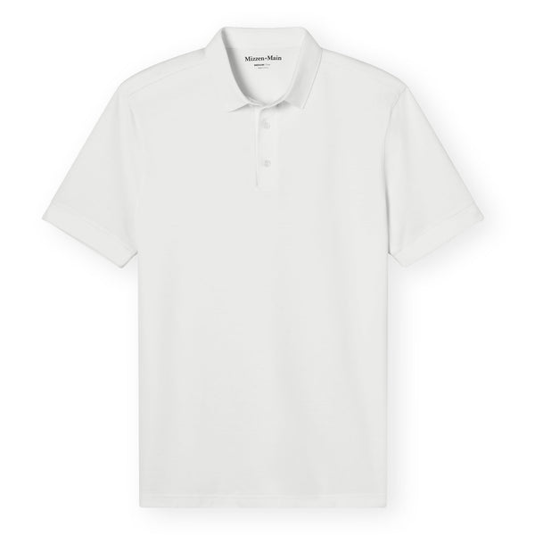 Kent Polo - White Solid, fabric swatch closeup