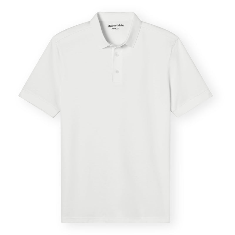 Kent Polo - White Solid, fabric swatch closeup