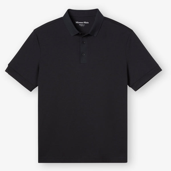 Kent Polo - Black Solid, fabric swatch closeup