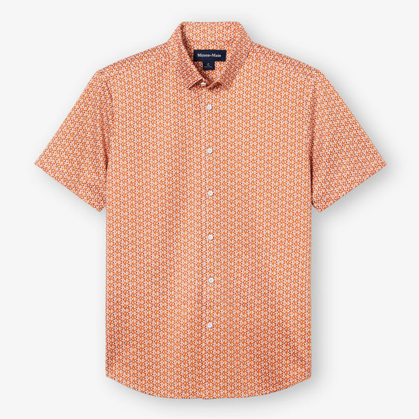 Halyard Short Sleeve - Melon Cards, fabric swatch closeup