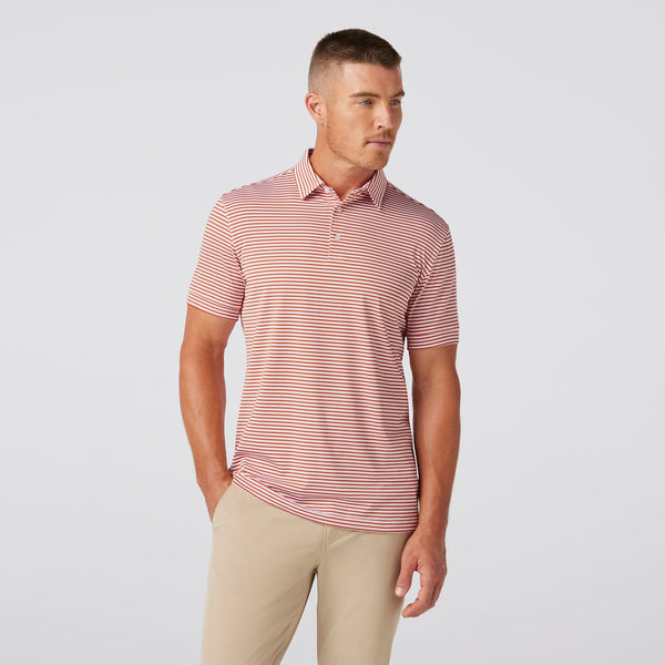 Versa Polo - Burnt Orange Stripe, fabric swatch closeup