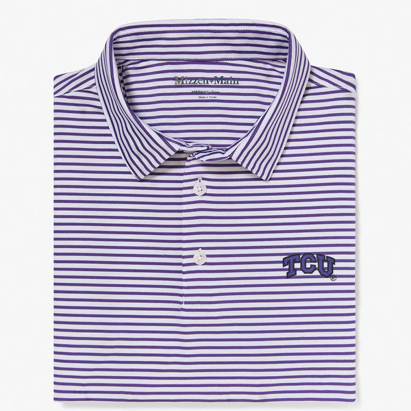 TCU Versa Polo - Purple Stripe, featured product shot
