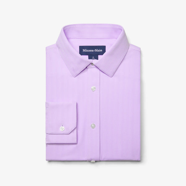 Bateman Dress Shirt - Lilac Herringbone, featured product shot