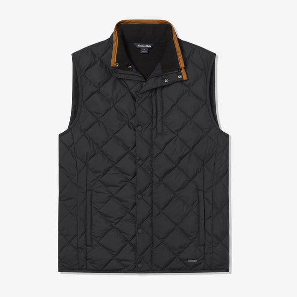 Belmont Vest - Black Solid, fabric swatch closeup