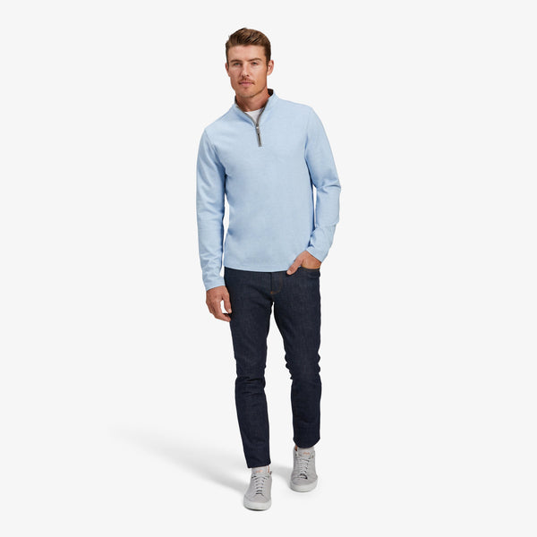 ProFlex Quarter Zip - Light Blue Heather, lifestyle/model photo