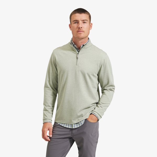 ProFlex Quarter Zip - Sage Green Heather, lifestyle/model photo