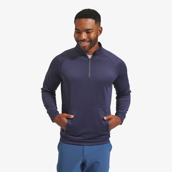 Versa Quarter Zip - Navy Solid, lifestyle/model photo