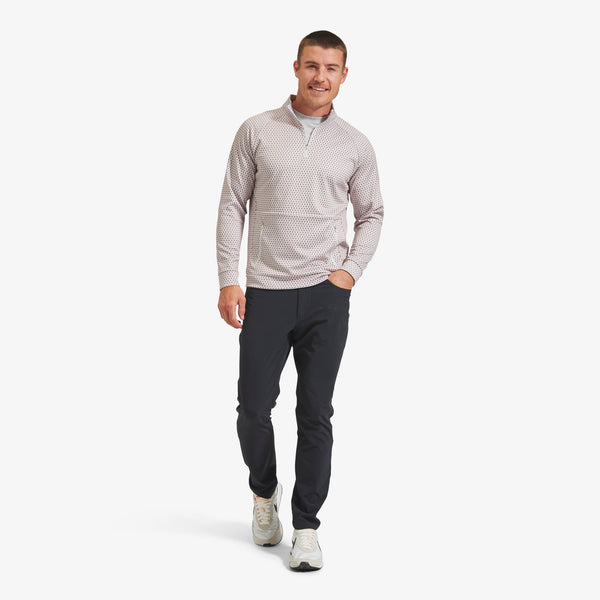Versa Quarter Zip - Light Gray Geo&nbsp;Print, lifestyle/model photo
