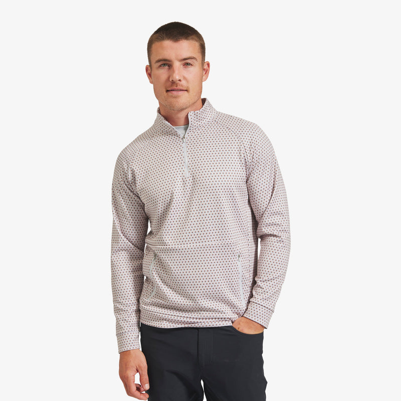 Versa Quarter Zip - Light Gray Geo&nbsp;Print, lifestyle/model