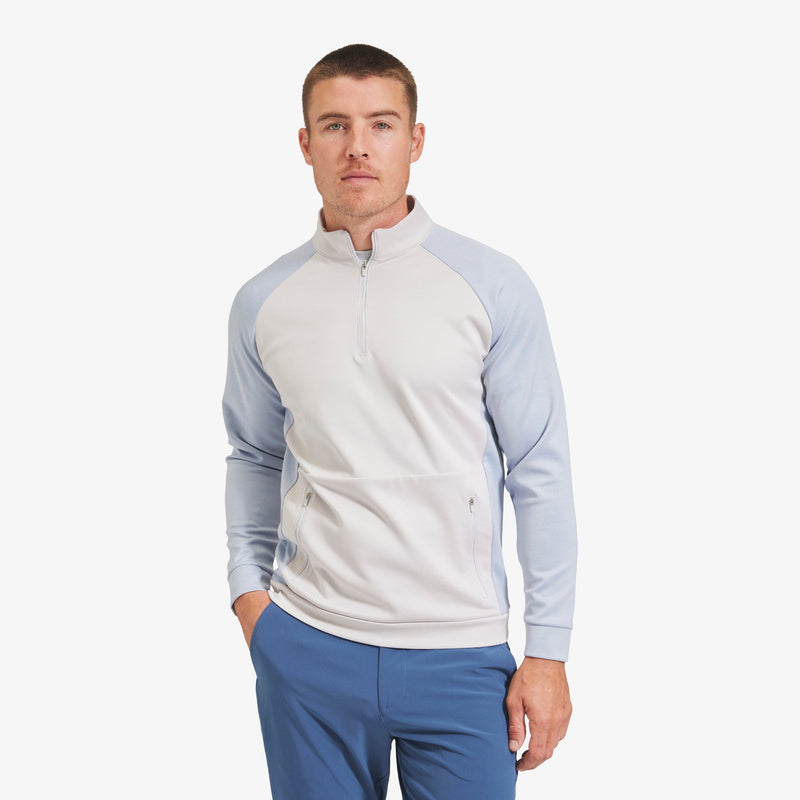 Versa Quarter Zip - Dusty Blue and Micro Chip&nbsp;Colorblock, featured product shot