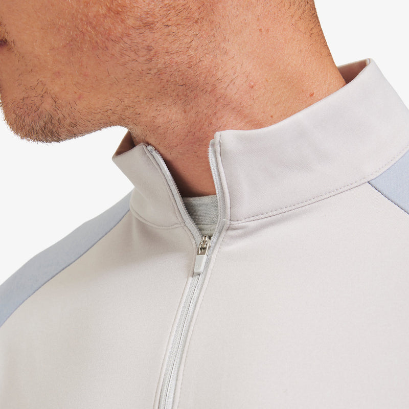 Versa Quarter Zip - Dusty Blue and Micro Chip&nbsp;Colorblock, lifestyle/model