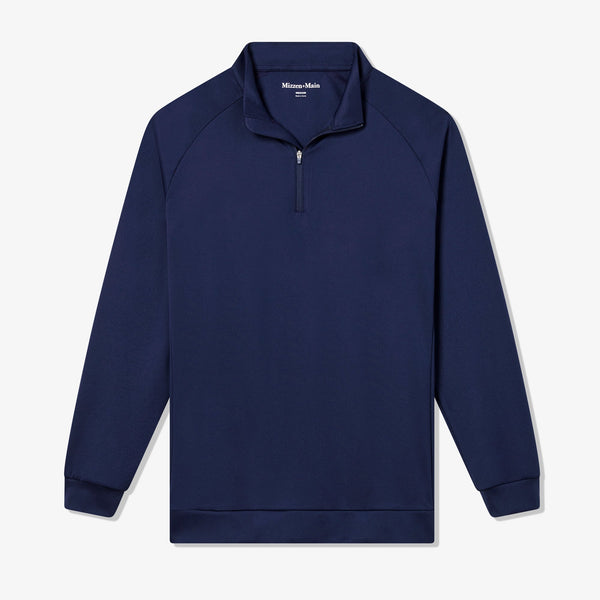 Versa Quarter Zip - Navy Solid, fabric swatch closeup