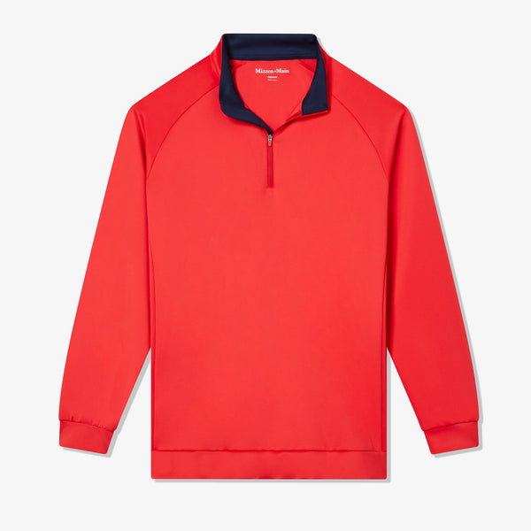 Versa Quarter Zip - Hibiscus Solid, fabric swatch closeup