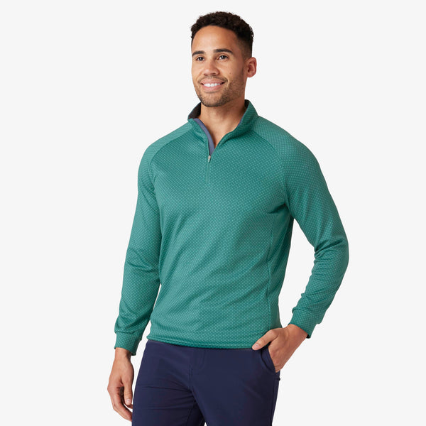 Versa Quarter Zip - Green Star Print, featured product shot