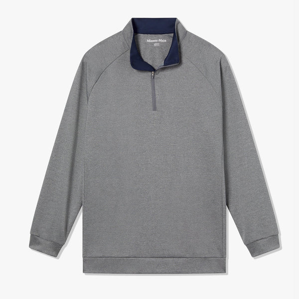Versa Quarter Zip - Pewter Heather, fabric swatch closeup