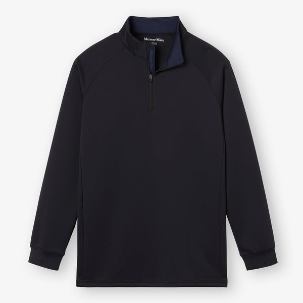 Versa Quarter Zip - Black Solid, fabric swatch closeup