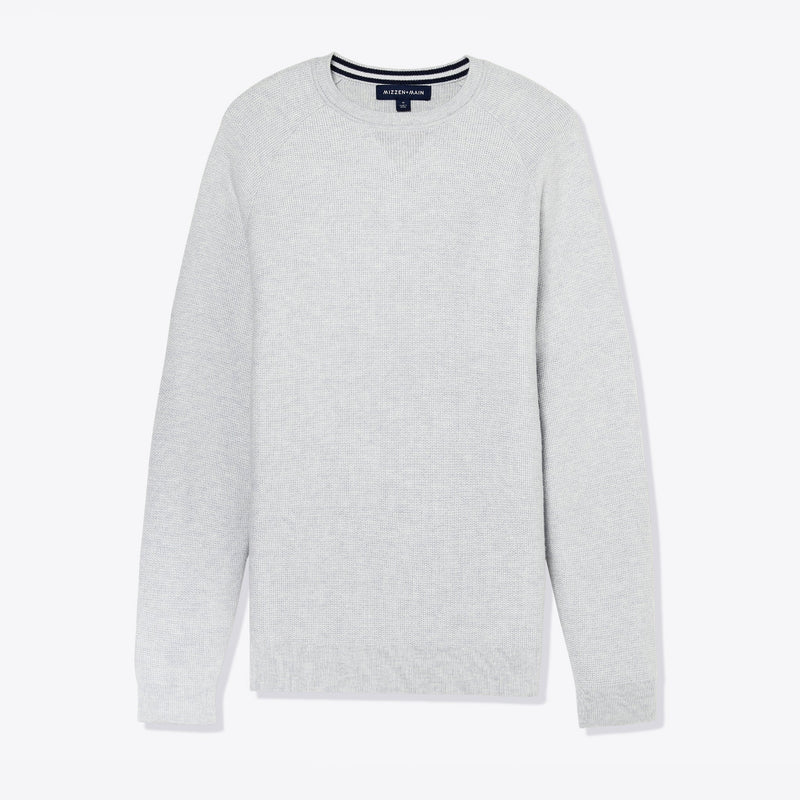 Cassady Crewneck Sweater - Light Gray Solid, fabric swatch closeup