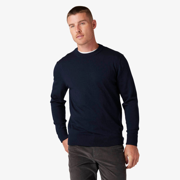 Preston Crewneck Sweater - Navy Solid, featured product shot