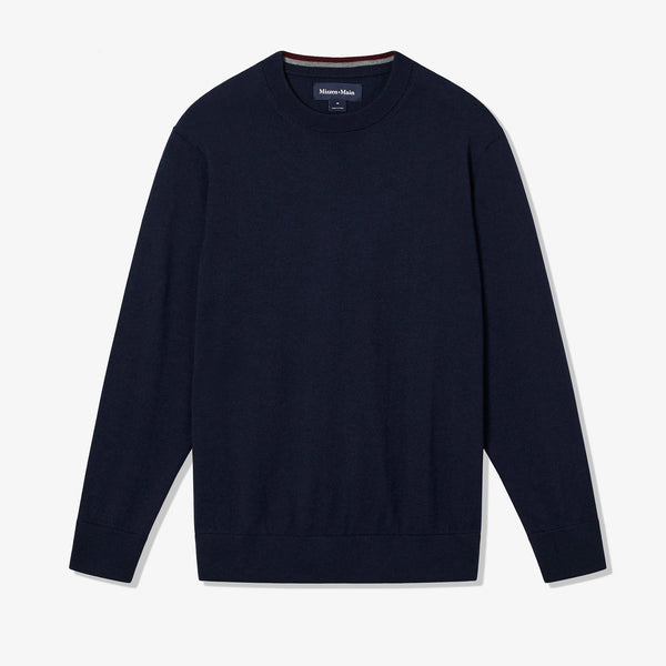 Preston Crewneck Sweater - Navy Solid, fabric swatch closeup