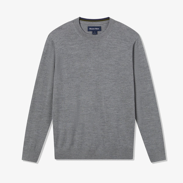 Preston Crewneck Sweater - Nickel Heather, fabric swatch closeup